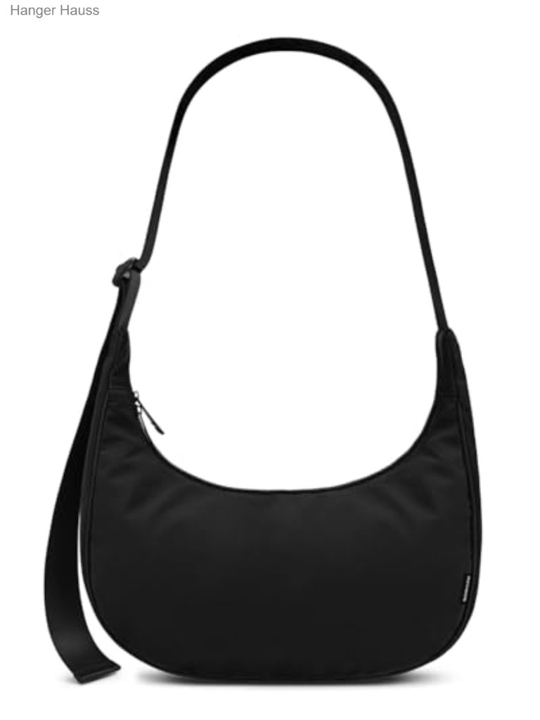 Water-Resistant Nylon Crescent Hobo Bag Crossbody Adjustable Strap